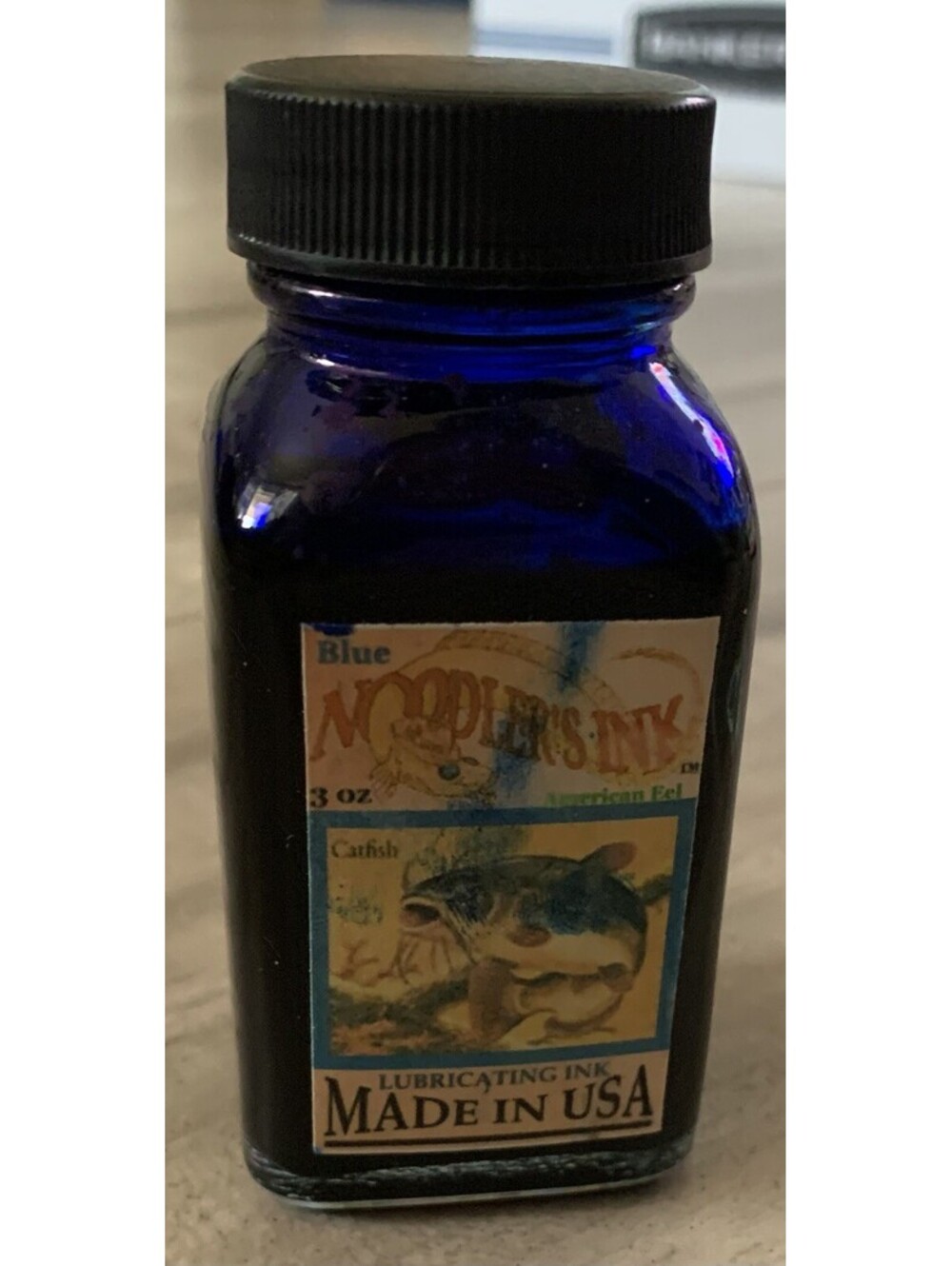 NOODLERS INK 3 OZ BOTTLE Blue for Fountain Pens 90% Full
